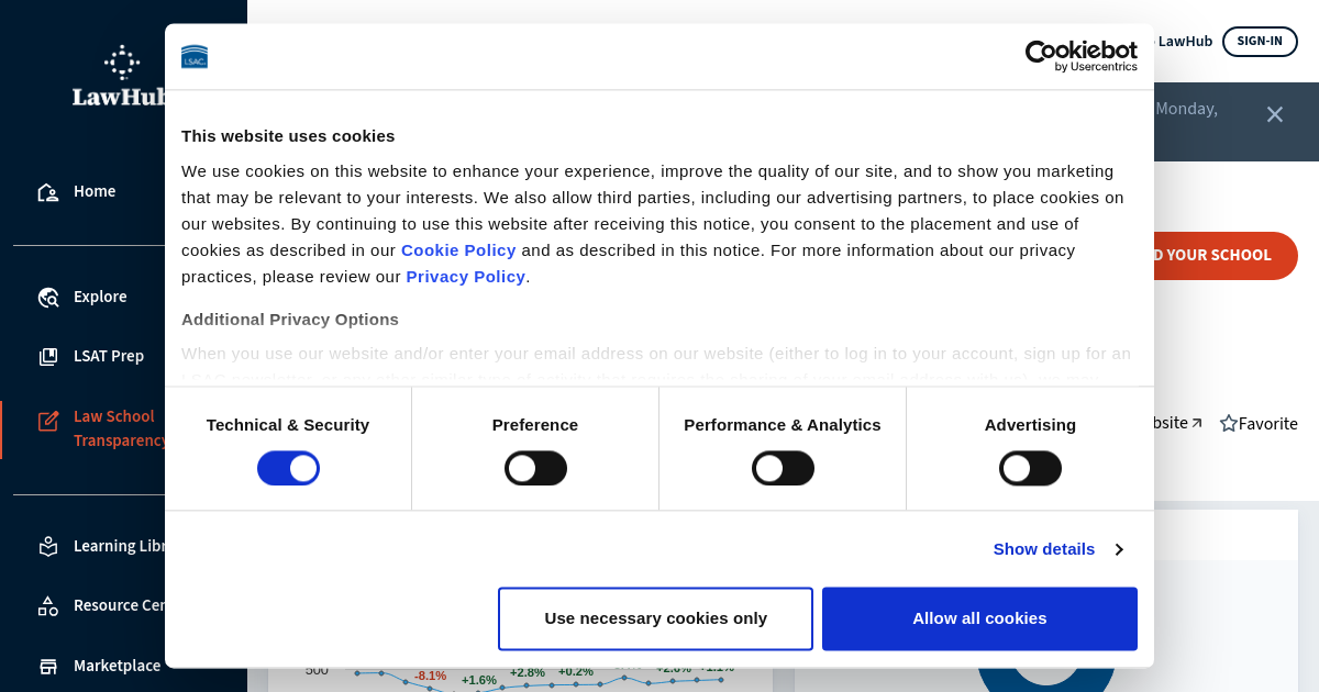 Admissions statistics at Fordham University Law School Transparency