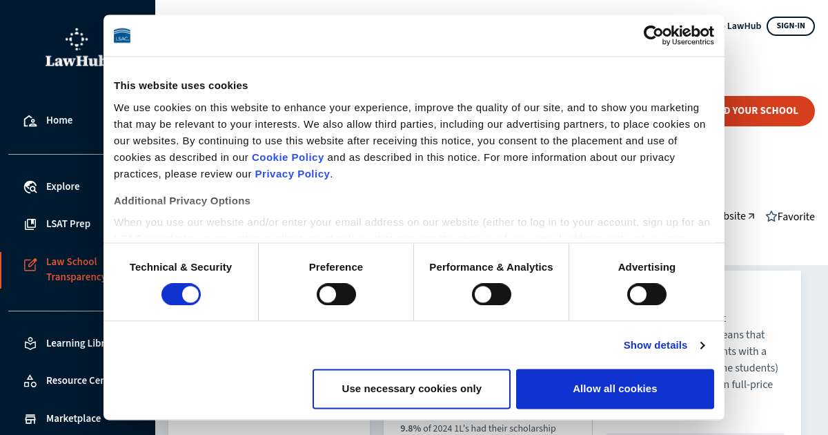 Cost of attendance and debt at University of San Diego Law School